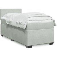 Box Spring Bed with Mattress Light Grey 90x190 cm Velvet