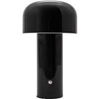 Happy Homewares Modern Gloss Mushroom Style Rechargeable LED Touch Dimmable Table Lamp in Black