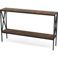 Costway Industrial Console Table 2-Tier Narrow Sofa Table Behind Couch in Brown