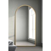 MirrorOutlet Gold Framed Arched Leaner/Wall Mirror 79" X 39" (200CM X 100CM) | Size: 1 Pack