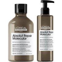 L'Oreal Professionnel Serie Expert Absolut Repair Molecular Hair Shampoo 300ml & Rinse-off Serum 250ml Duo in Clear