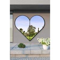 MirrorOutlet Black Metal Framed Heart Shaped Wall Garden Mirror (180CM X 180CM) | Size: 1 Pack