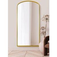 MirrorOutlet Gold Metal Framed Arched Wall Leaner Mirror 79"x39" (200x100CM) | Size: 1 Pack