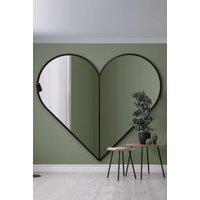 MirrorOutlet Black Metal Framed Heart Shaped Wall Mirror 71" X 71" (180CM X 180CM) | Size: 1 Pack
