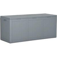 Berkfield Home Garden Storage Box 270L Grey PP Rattan