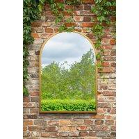 MirrorOutlet Gold Metal Framed Arched Garden Wall Mirror 39" X 27" (100CM X 70CM) | Size: 1 Pack