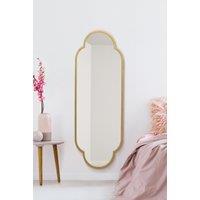 MirrorOutlet Gold Metal Framed Double Arched Oval Wall Mirror 59" X 20" 150 X 52CM | Size: 1 Pack