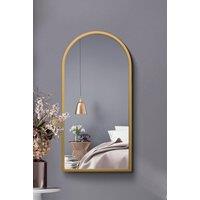 MirrorOutlet Gold Metal Framed Arched Wall Mirror 31" X 16" (80CM X 40CM) | Size: 1 Pack