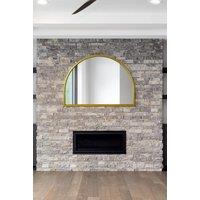 MirrorOutlet Gold Metal Framed Arched Wall Mirror 49" X 35" (125CM X 90CM) | Size: 1 Pack