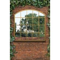 MirrorOutlet Gold Framed Arched Window Garden Mirror 39"x39" 100x100CM | Size: 1 Pack