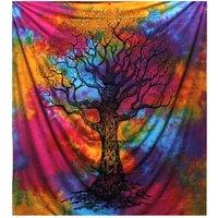 KDMD Double Cotton Bedspread + Wall Hanging - Winter Tree