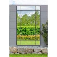 MirrorOutlet Black Contemporary Wall & Leaner Garden Mirror 71"x 43" 180x110cm | Size: 1 Pack