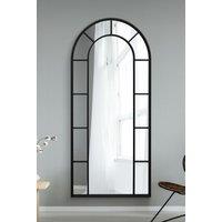 MirrorOutlet Black Framed Arched Leaner/Wall Mirror 75" X 33" (190CM X 85CM) | Size: 1 Pack