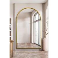 MirrorOutlet Gold Framed Arched Leaner/Wall Mirror 75" X 47" (190CM X 120CM) | Size: 1 Pack
