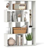Costway Open-back Geometric Bookshelf Home 6-Cube Large Bookcase in White