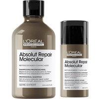 L'Oreal Professionnel Serie Expert Absolut Repair Molecular Hair Shampoo 300ml & Leave-In-Mask 100ml Duo in Clear