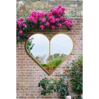 MirrorOutlet Gold Metal Framed Heart Shaped Wall Garden Mirror (80 X 80CM) | Size: 1 Pack