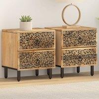 Bedside Cabinets 2 pcs 40x33x46 cm Solid Wood Mango