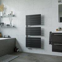 Agadon Panio Up Designer Panel Towel Radiator in Black | Size: 1195mm x 600mm