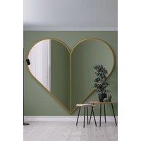 MirrorOutlet Gold Metal Framed Heart Shaped Leaner/Wall Mirror (180CM X 180CM) | Size: 1 Pack