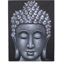 KDMD Buddha Painting - Grey Brocade Detail