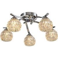 Harper Living Modern 5 Light Semi-Flush Ceiling Light with Polished Chrome Finish in Silver