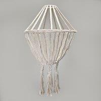 KDMD Macrame Large Drop Chandelier - Natural in White