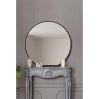 MirrorOutlet Black Framed Flat Bottom Circular Wall Mirror (126CM X 120CM) | Size: 1 Pack