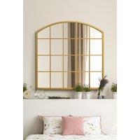 MirrorOutlet Gold Framed Arched Window Leaner/Wall Mirror 39" X 39" (100x100CM) | Size: 1 Pack