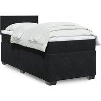 Box Spring Bed with Mattress Black 100x200 cm Velvet