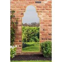MirrorOutlet Gold Framed Arched Leaner/Wall Garden Mirror 71" x 28" (180x70CM) | Size: 1 Pack