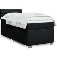 Box Spring Bed with Mattress Black 100x200 cm Fabric
