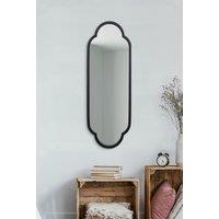 MirrorOutlet Black Metal Framed Double Arched Oval Wall Mirror 102 X 35.5CM | Size: 1 Pack