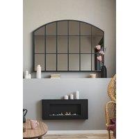 MirrorOutlet Black Framed Arched Wall Over Mantle Mirror 35" X 26" (90CM X 65CM) | Size: 1 Pack