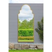 MirrorOutlet Gold Framed Arched Leaner/Wall Garden Mirror 79 x 33 (200x85CM) | Size: 1 Pack