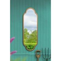 MirrorOutlet Gold Metal Framed Double Arched Oval Garden Wall Mirror 102 X 35.5CM | Size: 1 Pack