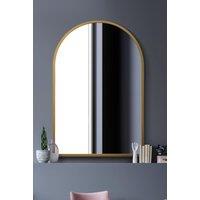 MirrorOutlet Gold Metal Framed Arched Wall Mirror 47" X 31" (120CM X 80CM) | Size: 1 Pack