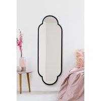 MirrorOutlet Black Metal Framed Double Arched Oval Wall Mirror 150 X 52CM | Size: 1 Pack
