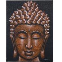 KDMD Buddha Painting - Copper Brocade Detail in Brown