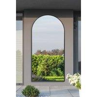 MirrorOutlet Black Framed Arched Leaner/Wall Garden Mirror 79" x 39" (200x100CM) | Size: 1 Pack