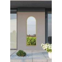 MirrorOutlet Gold Metal Framed Arched Garden Wall Mirror 63" X 21" (160CM X 53CM) | Size: 1 Pack