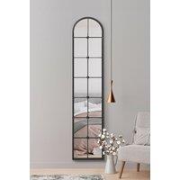 MirrorOutlet Black Framed Arched Leaner Wall Mirror 75" X 16" (190CM X 40CM) | Size: 1 Pack