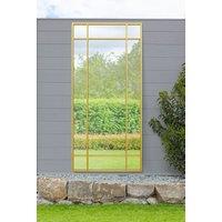 MirrorOutlet Gold Contemporary Wall & Leaner Garden Mirror 71"x 33" 180x85cm | Size: 1 Pack