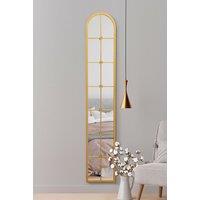 MirrorOutlet Gold Framed Arched Leaner Wall Mirror 67" X 12" (170CM X 30CM) | Size: 1 Pack