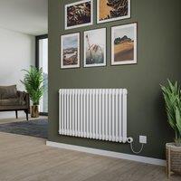 Agadon Kylo 2 Column Electric Radiator in White | Size: 600mm x 1010mm