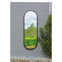 MirrorOutlet Black Metal Framed Double Arched Garden Wall Mirror (160 X 55CM) | Size: 1 Pack