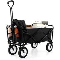 Costway Outdoor Collapsible Folding Utility Wagon Heavy Duty Camping Garden Cart in Black