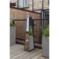 MirrorOutlet Black Metal Edged Mirrored Garden Ornament (100CM X 20CM X 20CM) | Size: 1 Pack