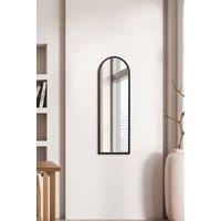 MirrorOutlet Black Metal Framed Arched Wall Mirror 47" X 16" (120CM X 40CM) | Size: 1 Pack