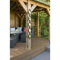 MirrorOutlet Black Metal Framed Tear Drop Garden Wall Mirror 49" X 6" 124CM X 15CM | Size: 1 Pack